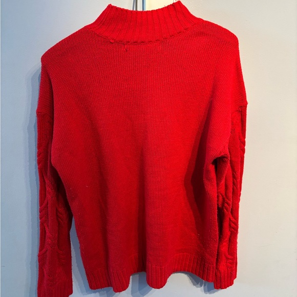 Vero Moda Women Large Knit Sweater Vibrant Red Cozy Cabinecore Cottagecore - Picture 3 of 4